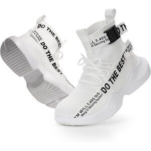 Unisex White Comfortable Lightweight Safety Sneakers for Industrial Work